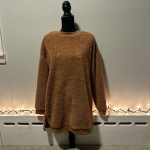 PINK Victoria's Secret Chestnut Brown Fleece Sweater Dress